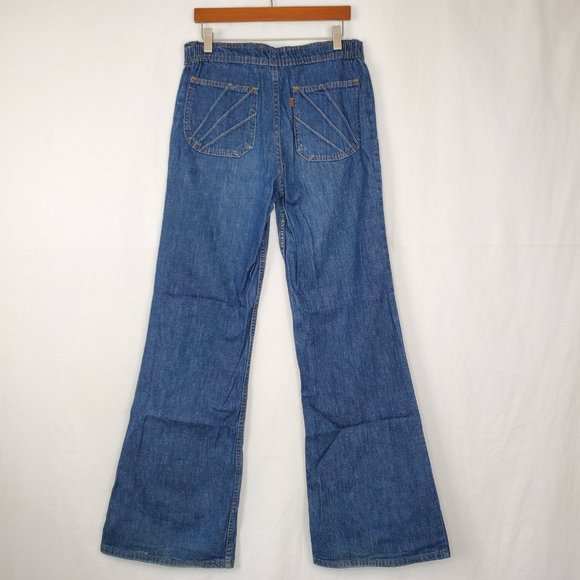 RARE Vintage Levi's 70s Orange Tab High Waisted/High-Rise Flare Jeans - Picture 13 of 15